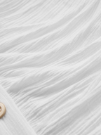 Women’s Imitation Cotton-Linen Pleated Lapel Single-Breasted Long-Sleeve Maxi Dress – Timeless Minimal Elegance