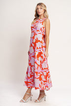 Women's Summer Dress with Square Neckline & Tie Back