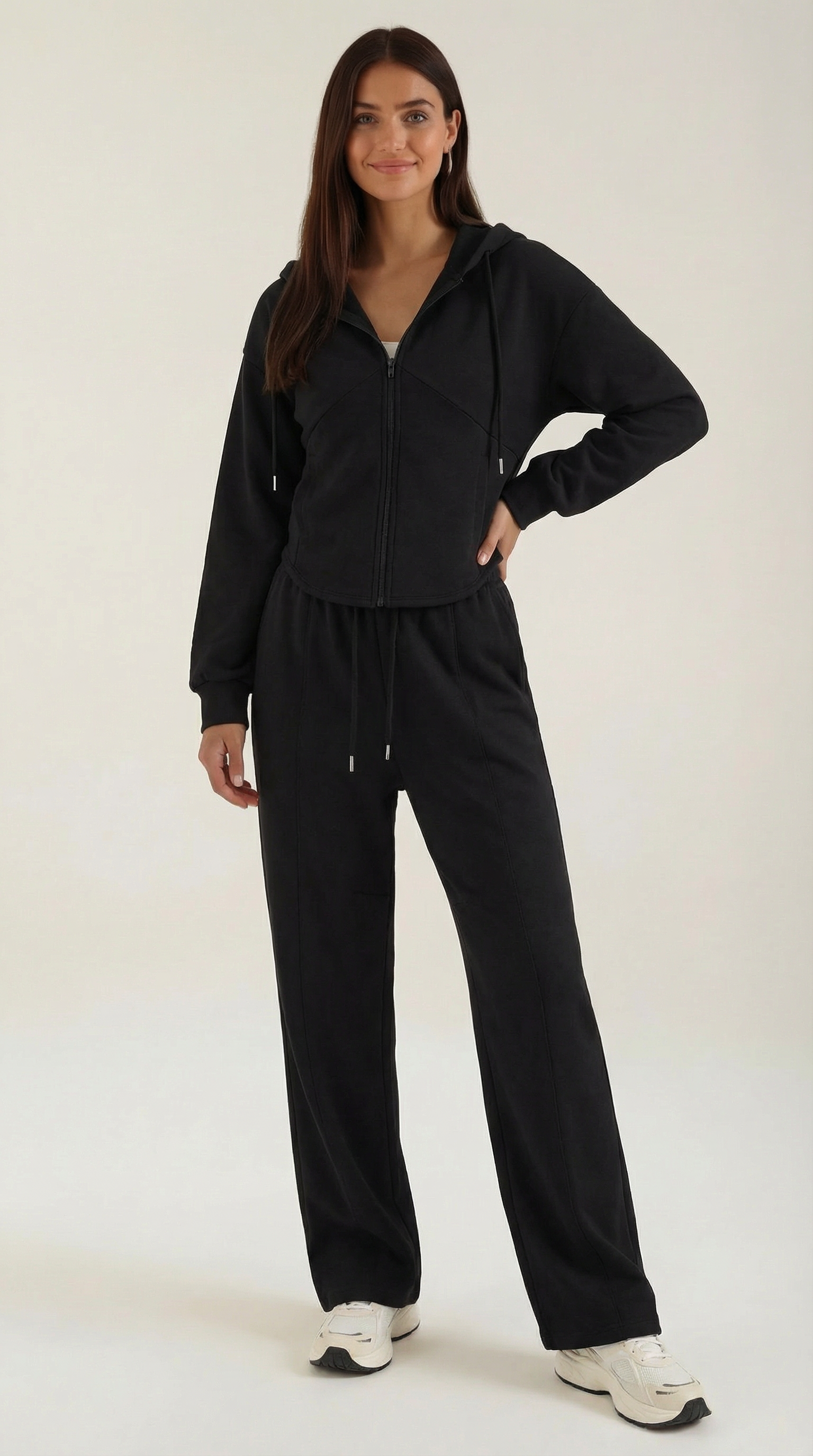 Yolanda Hoodie and Wide Leg Pants Set — Women’s 2 Piece Matching Loungewear Set Oversized Cozy Lounge Outfit