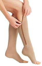 Zippered Graduated Compression Socks with Calf Sleeve Design