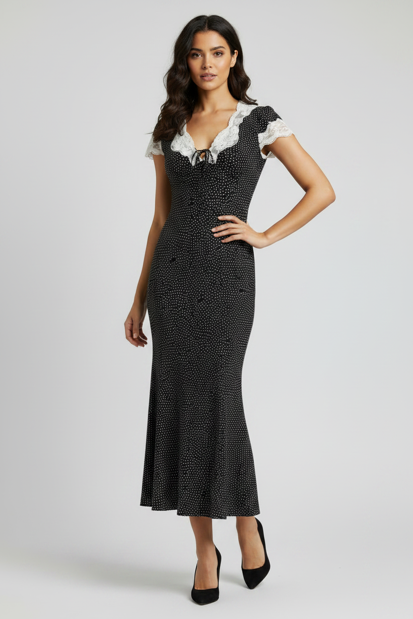 Women’s Lightweight A-Line Pullover Dress | Tatting Detail Casual Spring & Summer 2026 Dress | Minimalist Everyday Wear