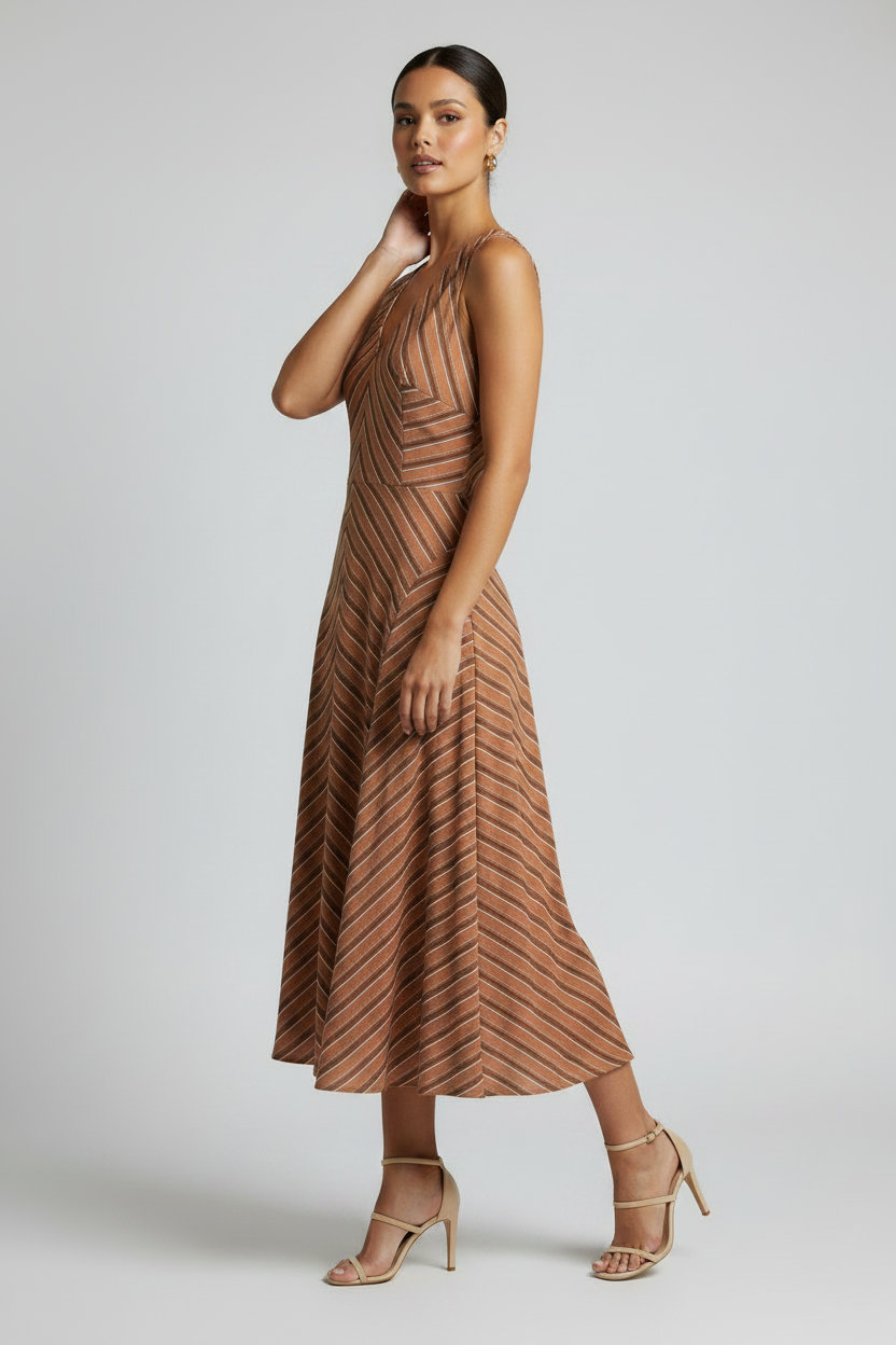 Women’s Lightweight Tatting A-Line Midi Dress – Casual Relaxed Fit Outfit