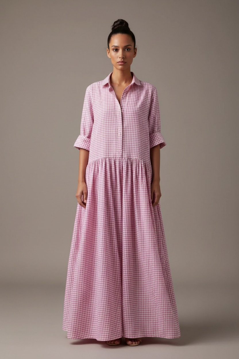 Women’s Striped Cotton-Linen Jumpsuit – Loose Fit Maxi Vacation Outfit