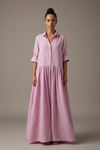 Women’s Striped Cotton-Linen Jumpsuit – Loose Fit Maxi Vacation Outfit