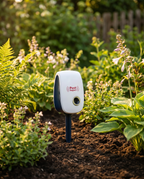 Ultrasonic squirrel repeller in a garden, lifestyle