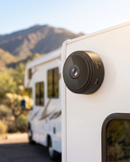Wireless backup camera mounted on an RV, lifestyle