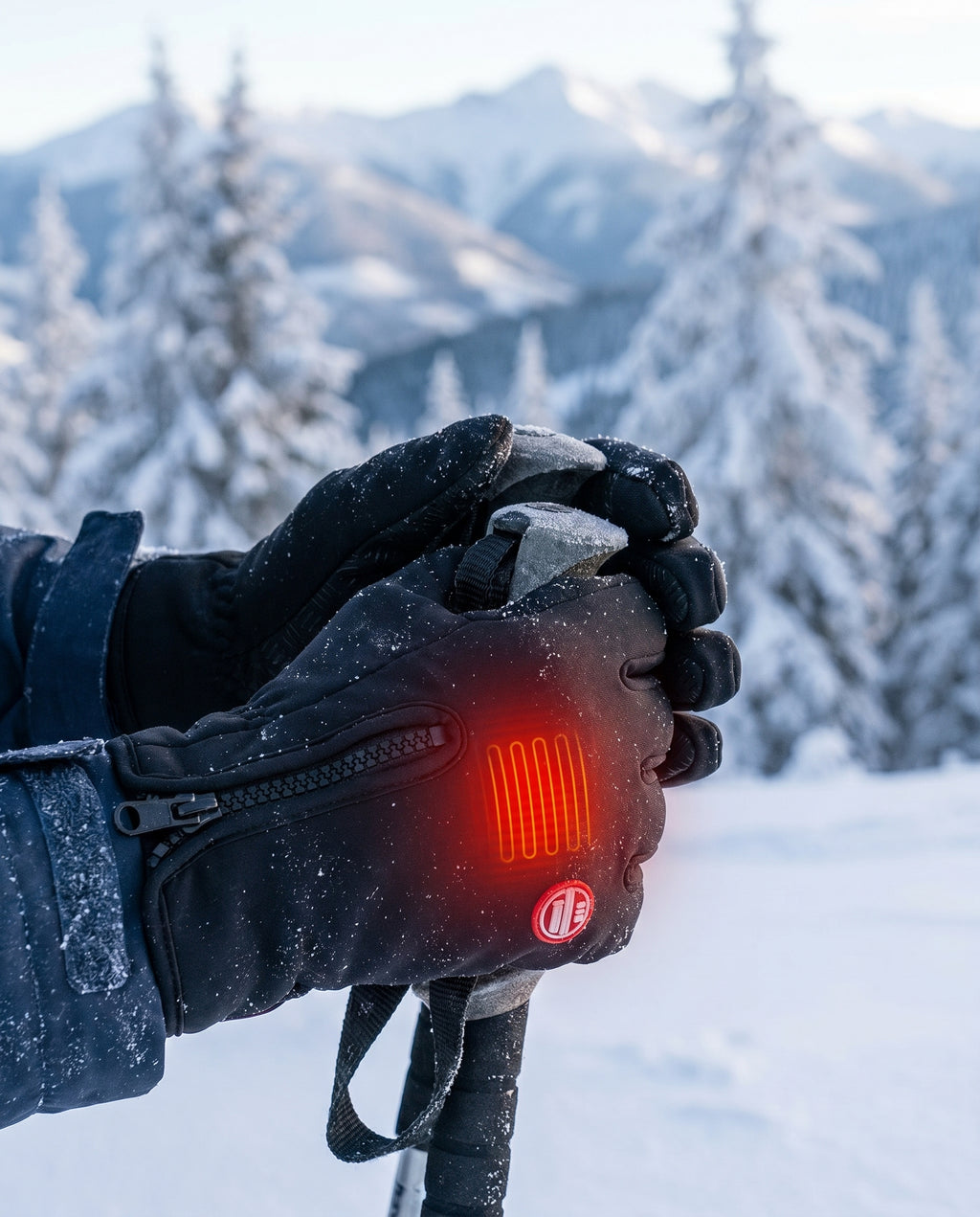 Thermal cycling and ski gloves worn in winter, lifestyle