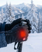 Thermal cycling and ski gloves worn in winter, lifestyle
