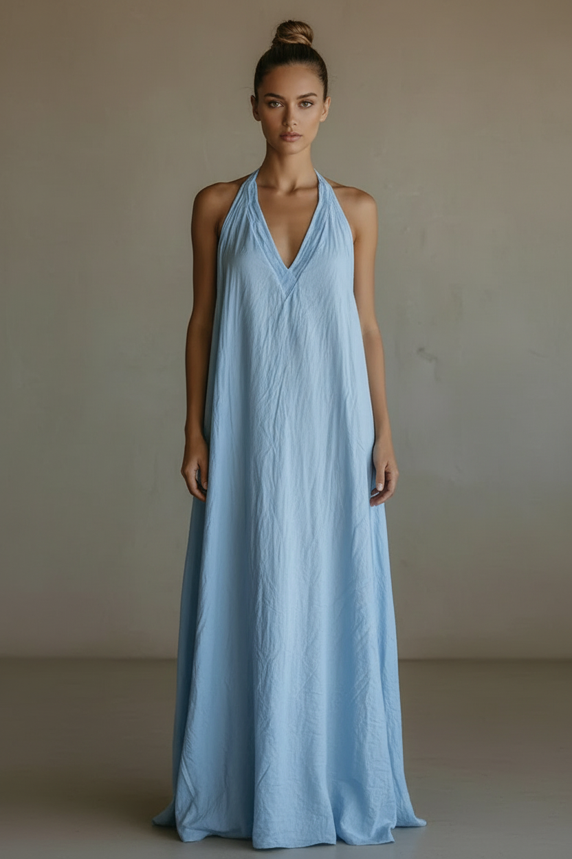 Women’s Sleeveless V-Neck Wide-Leg Jumpsuit – Casual Vacation Romper