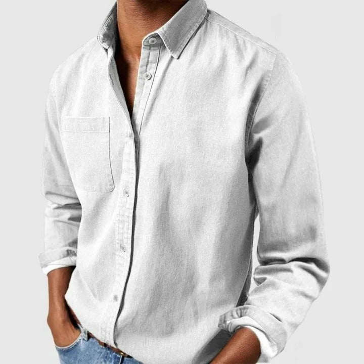 Men’s Casual Long Sleeve Button Shirt – Lightweight Relaxed Fit Everyday Essential