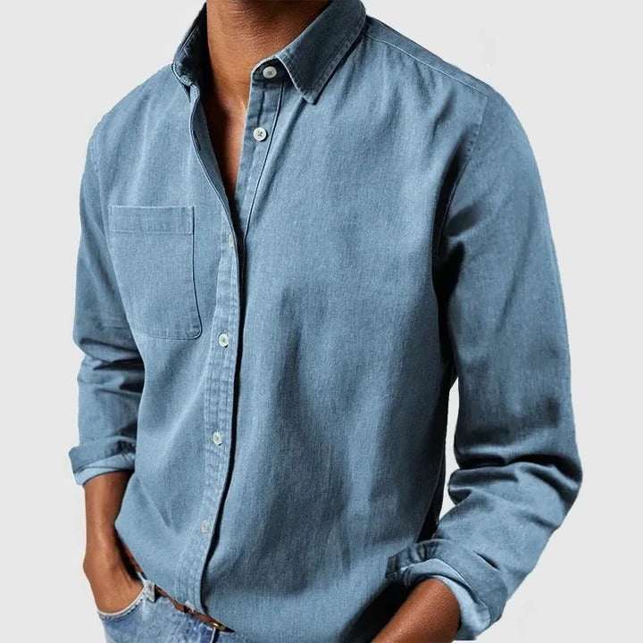 Men’s Casual Long Sleeve Button Shirt – Lightweight Relaxed Fit Everyday Essential