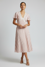 Women’s Lightweight A-Line Midi Dress – Tatting Detail Casual Pullover Dress