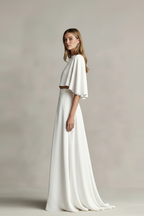 Women’s Casual Two-Piece Skirt Set – O-Neck Short Sleeve Top & Long Skirt