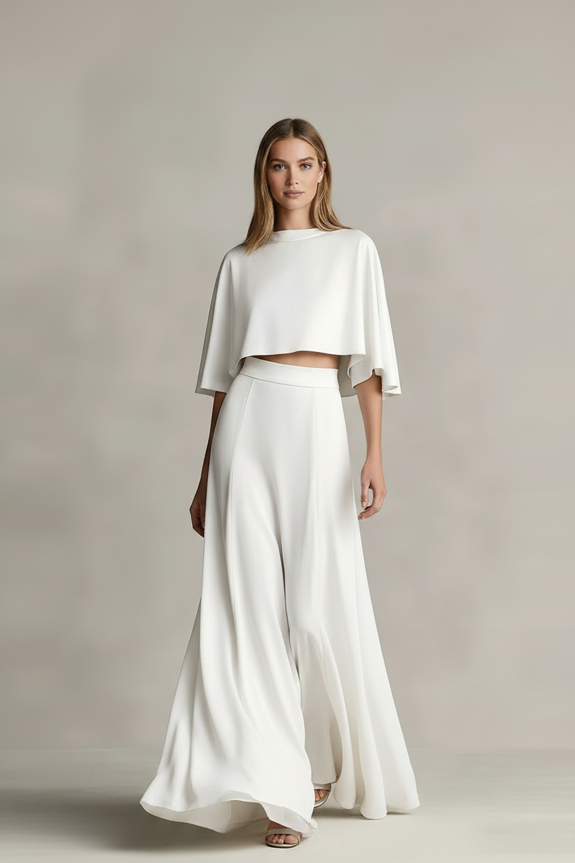 Women’s Casual Two-Piece Skirt Set – O-Neck Short Sleeve Top & Long Skirt
